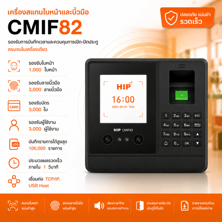 เครื่องสแกนลายนิ้วมือ HIP รุ่น CMIF82 สีดำ_1